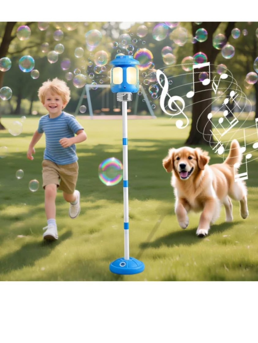 Brand new Kids Bubble stand with light and music- bubble machine